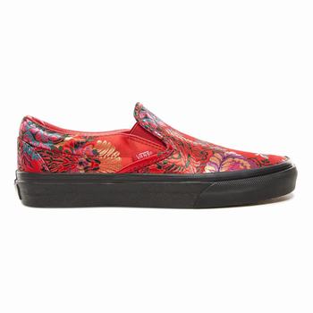 Vans Festival Satin Classic - Miesten Slip-on kengät - Punainen/Mustat